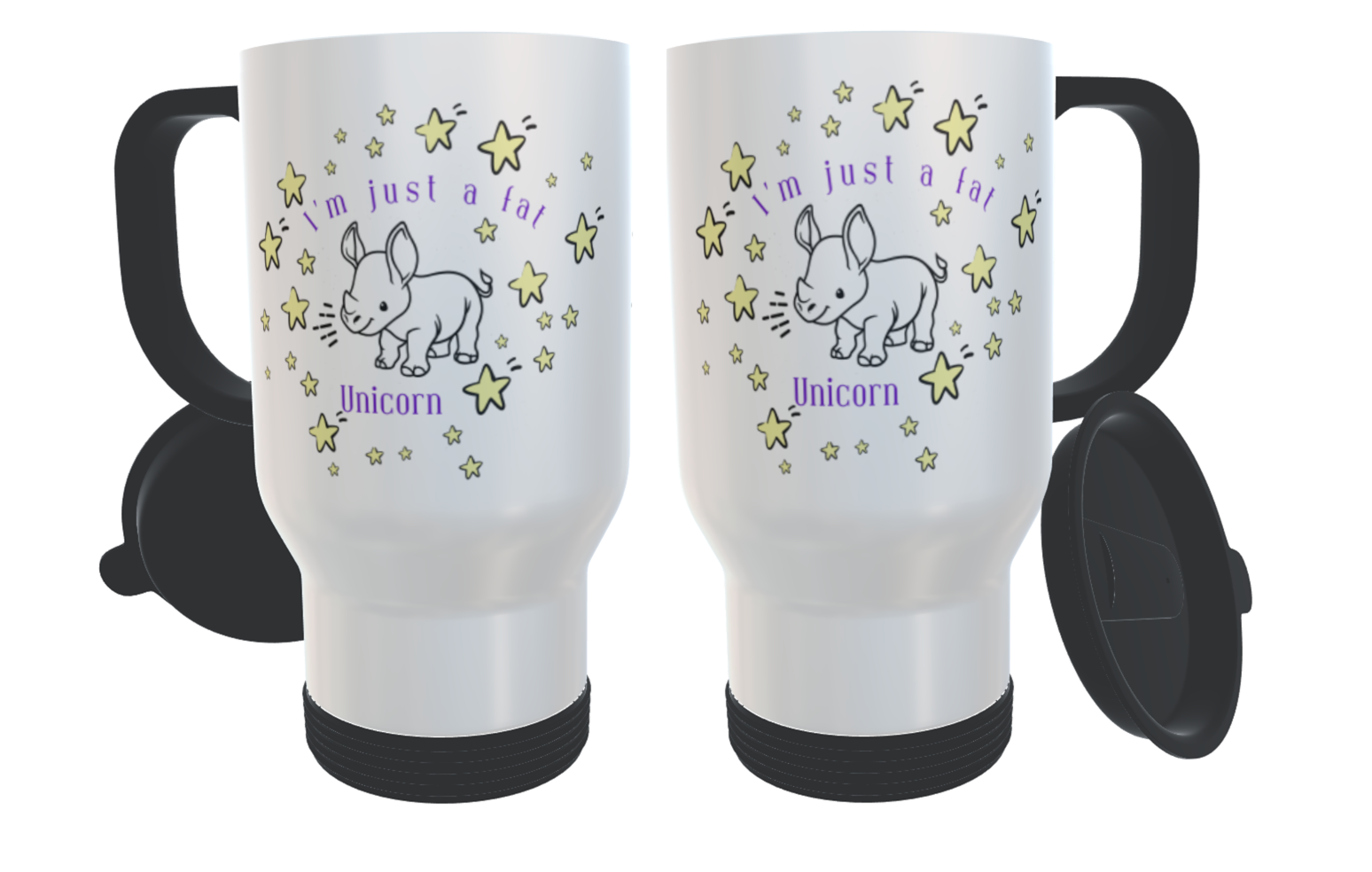 I'm Just A Fat Unicorn Travel Mug, Personalised Travel Mug